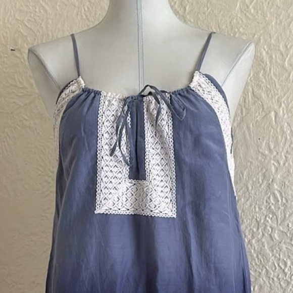 NWT BCBG MaxAzria Vala Blue Ombré White Crochet Lace Trapeze Dress - Picture 2 of 8